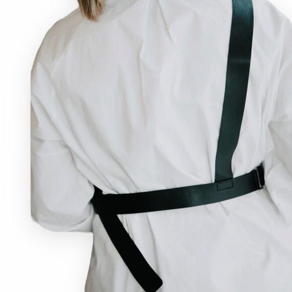 Black Asymmetric Single Shoulder Adjustable Harness Belt NEW - Picture 3 of 3